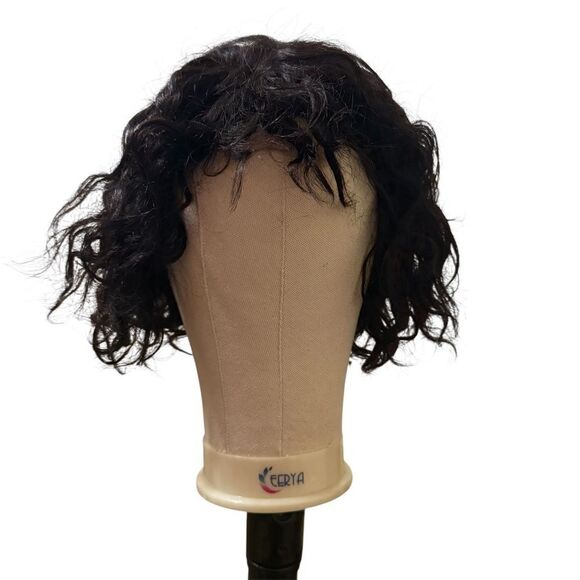 Luvme Hair Short Cut Loose Curl Bob Closure Wig With Wispy Bangs 8 inches - Picture 2 of 10